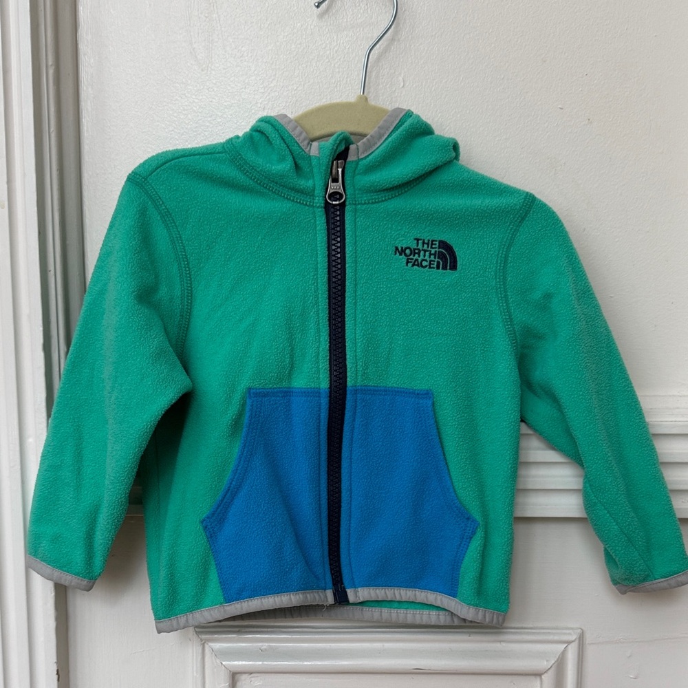 The North Face Kids Teal and Blue Zip-Up Hoodie